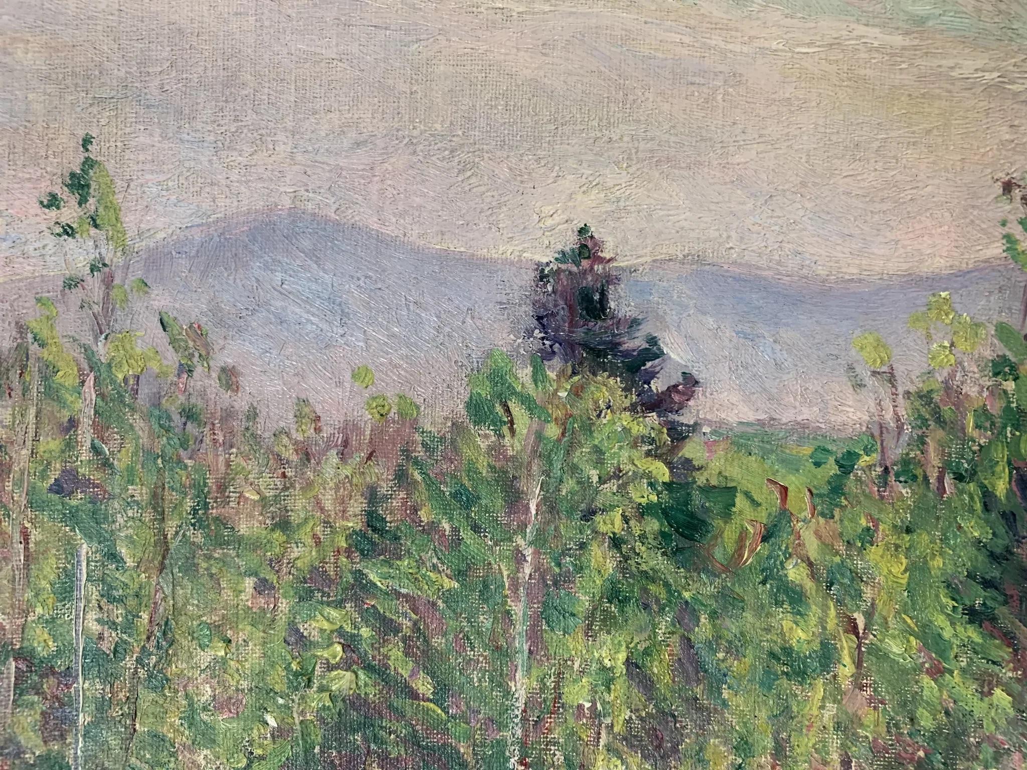 Un bel paesaggio primaverile del New Hampshire dell'artista americana Lilla Cabot Perry ((1848-1933). Perry nacque a Boston, nel Massachusetts, e divenne il fondatore e il primo segretario della Guild of Boston Artists. Per dieci anni ebbe