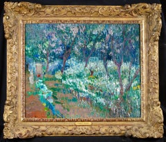 Jardin a Giverny - American Impressionist Landscape Oil by Lilla Cabot Perry