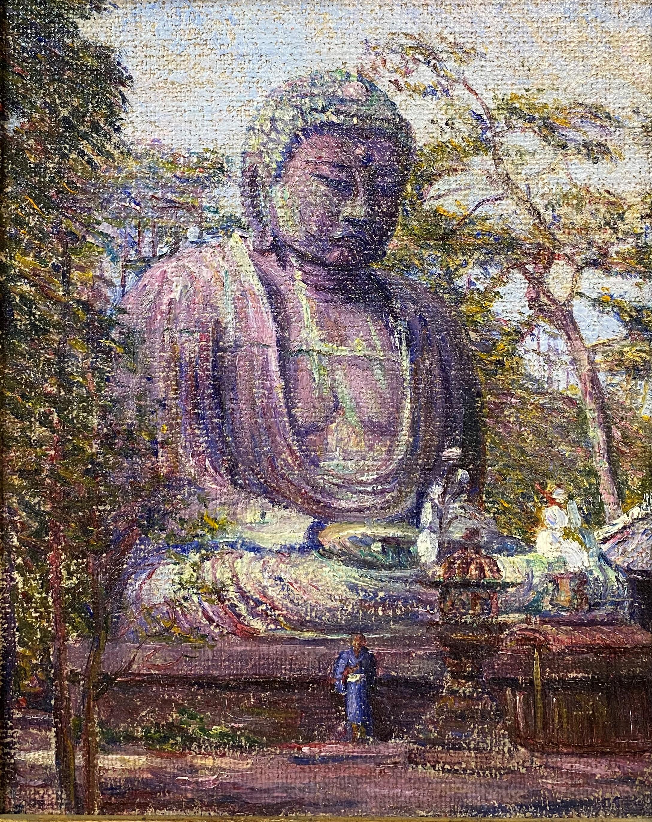 Study of a Statue of Buddha, Japan - American Impressionist Art by Lilla Cabot Perry