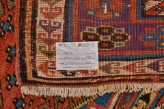 Antique 1919 Caucasian Carpet, Hand-Knotted Wool in Lilac Color