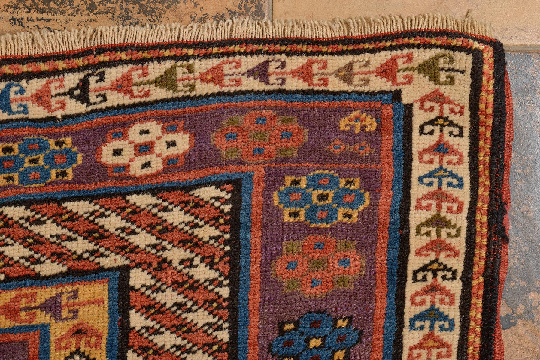 Dated KAZAK Antique Caucasian Carpet For Sale 1