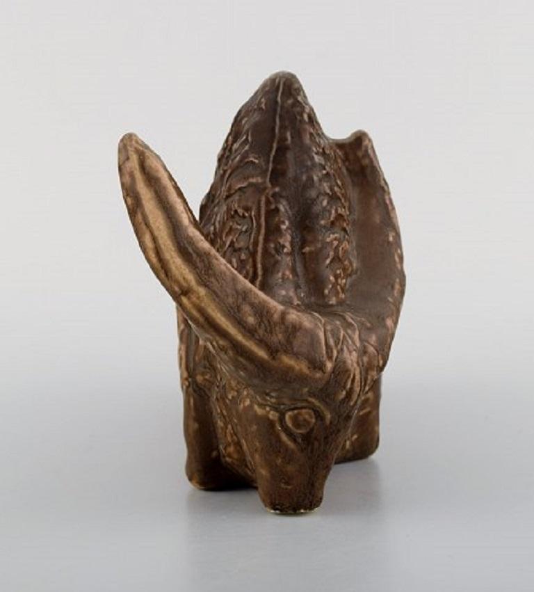 Lillemor Mannerheim pour Gefle. Buffalo en grès émaillé. Design/One, années 1950.
Mesures : 20 x 13 cm.
En parfait état.
Estampillé.