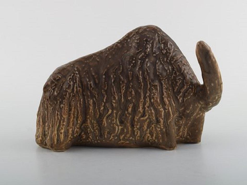 Suédois Lillemor Mannerheim pour Gefle, Buffalo en grès émaillé, Design suédois années 1950 en vente