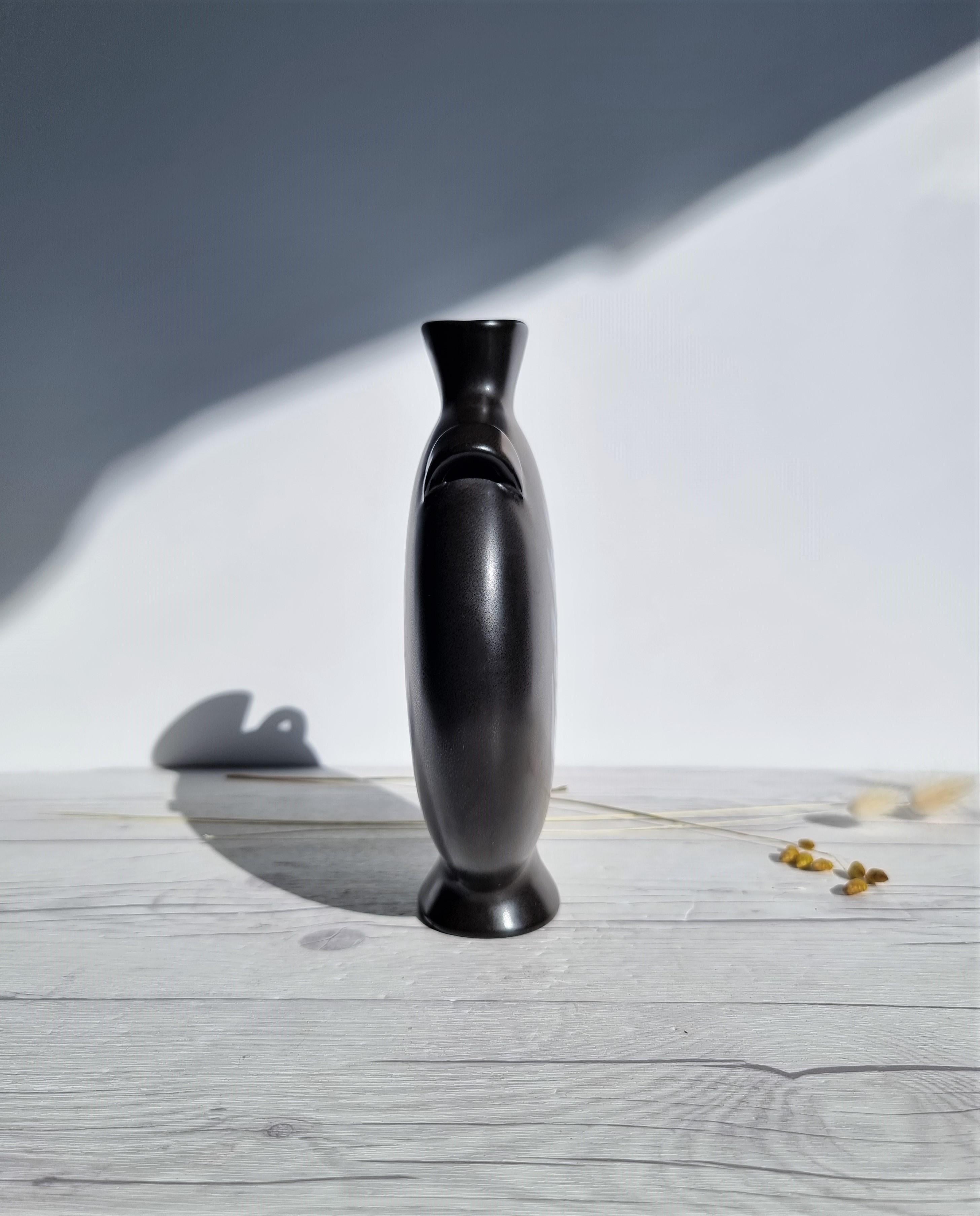 20th Century Lillemor Mannerheim for Gefle Keramik, Singoalla Series, Moon Flask Vase