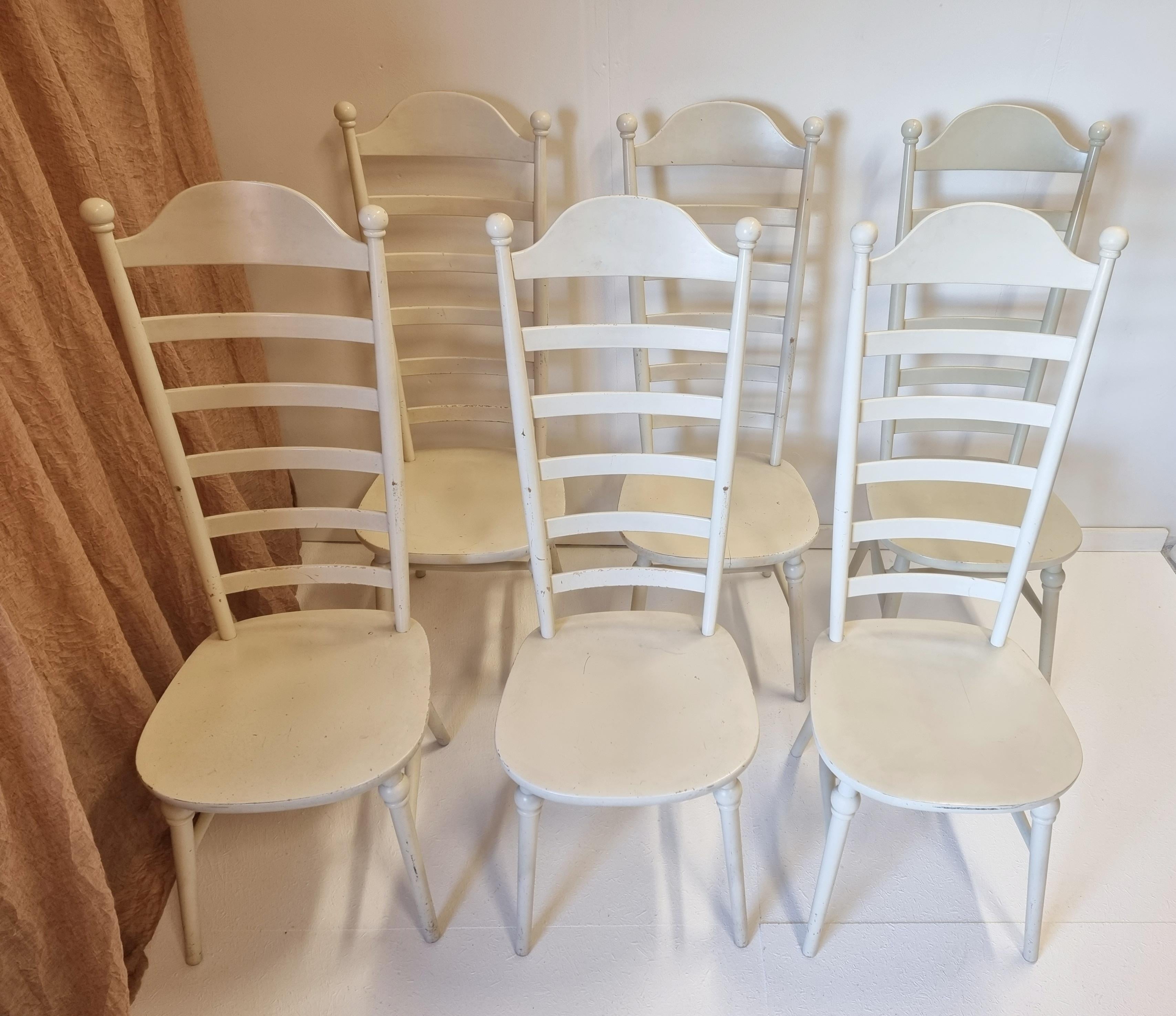 Lillemor Mannerheim, „Mona“-Stühle mit hoher Rückenlehne, 6 Teile, Nesto, Skandinavische Moderne (Schwedisch) im Angebot