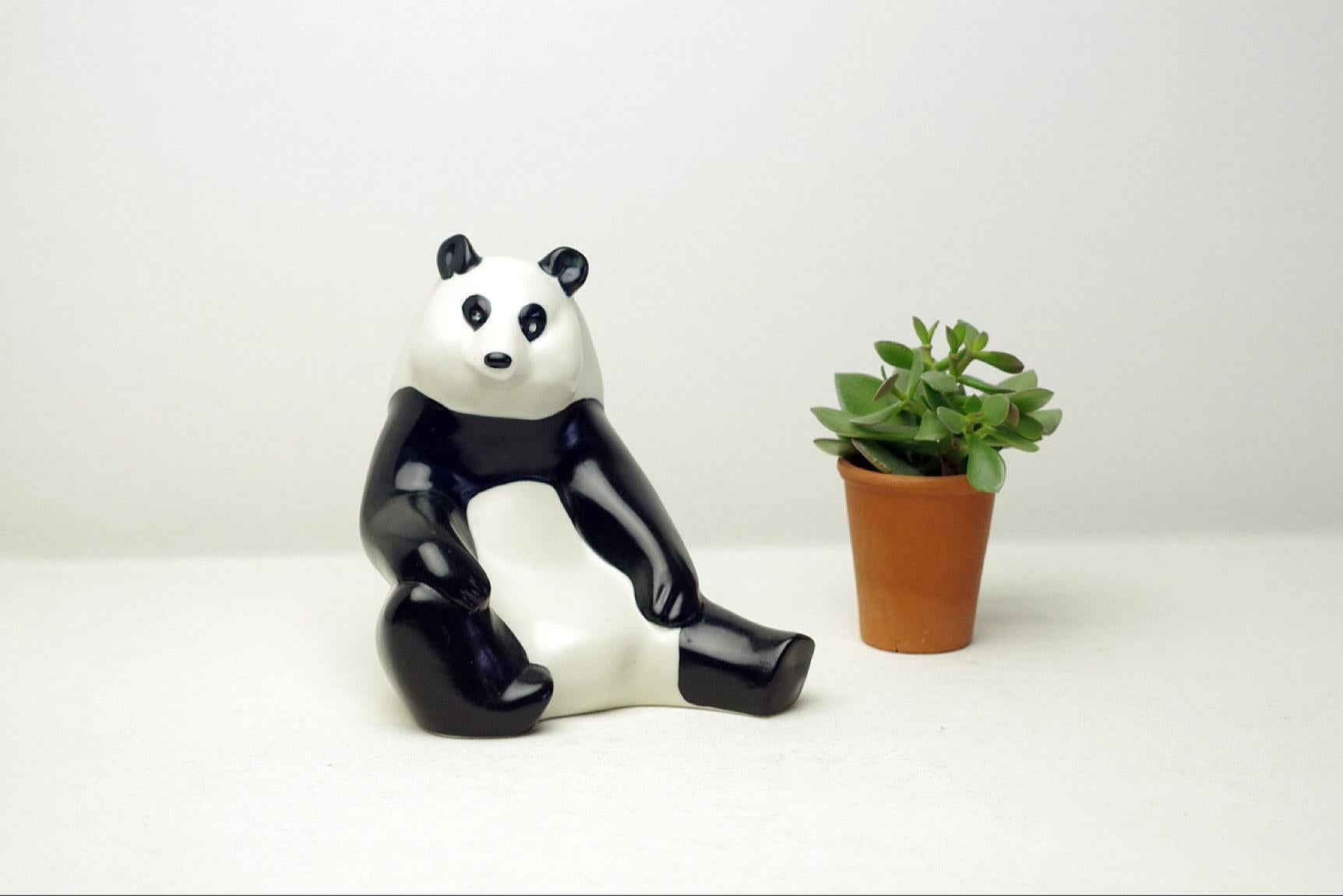Product Description: 
This panda designed by Lillemor Mannerheim was made for WWF and part of the sales of the items was donated to this organisation. Mannerheim, being a member of the Finnish upper-class, worked for Rörstrand, Gefle as well as for