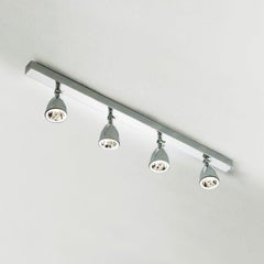 LILLEY SHADE ON RAIL - LED 900mm with 4 shades brushed nickel plated brass