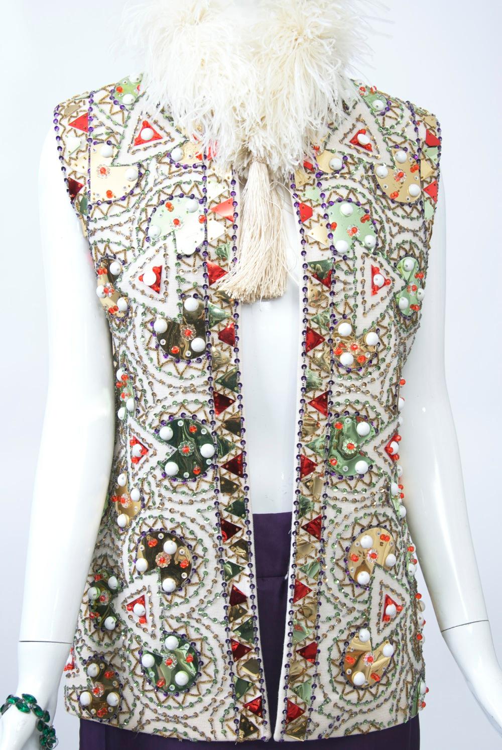 Gray Lilli Ann 1960s Embellished Vest For Sale