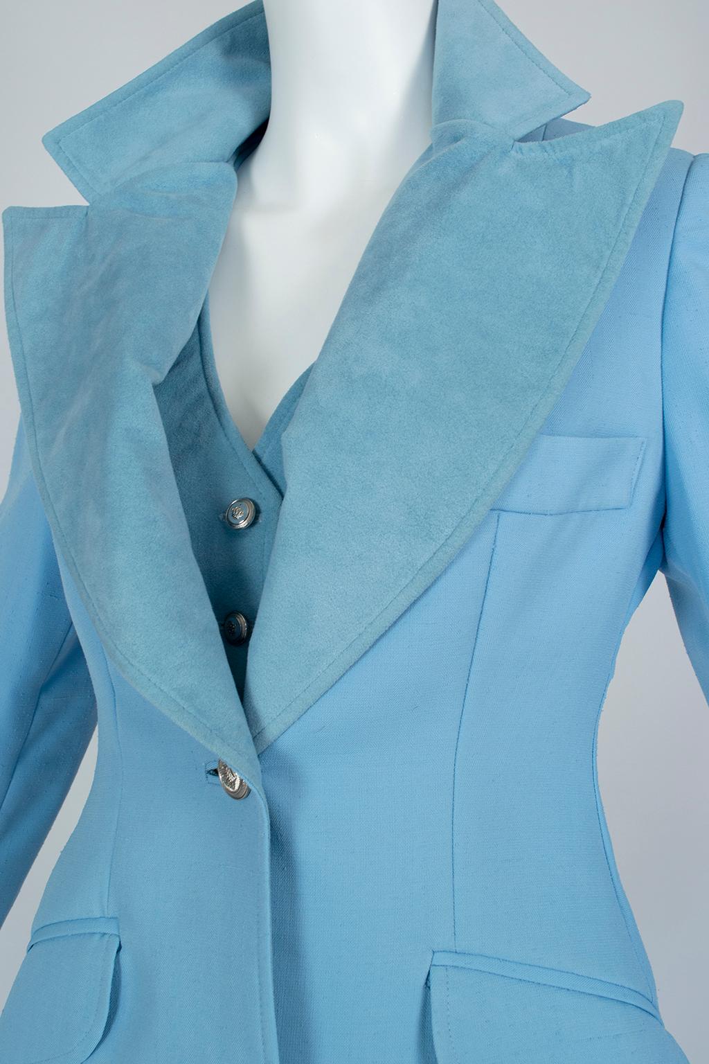 The Lilli Ann Paris Powder Blue 3-Piece Western Pant Suit - XS, 1970s en vente 6