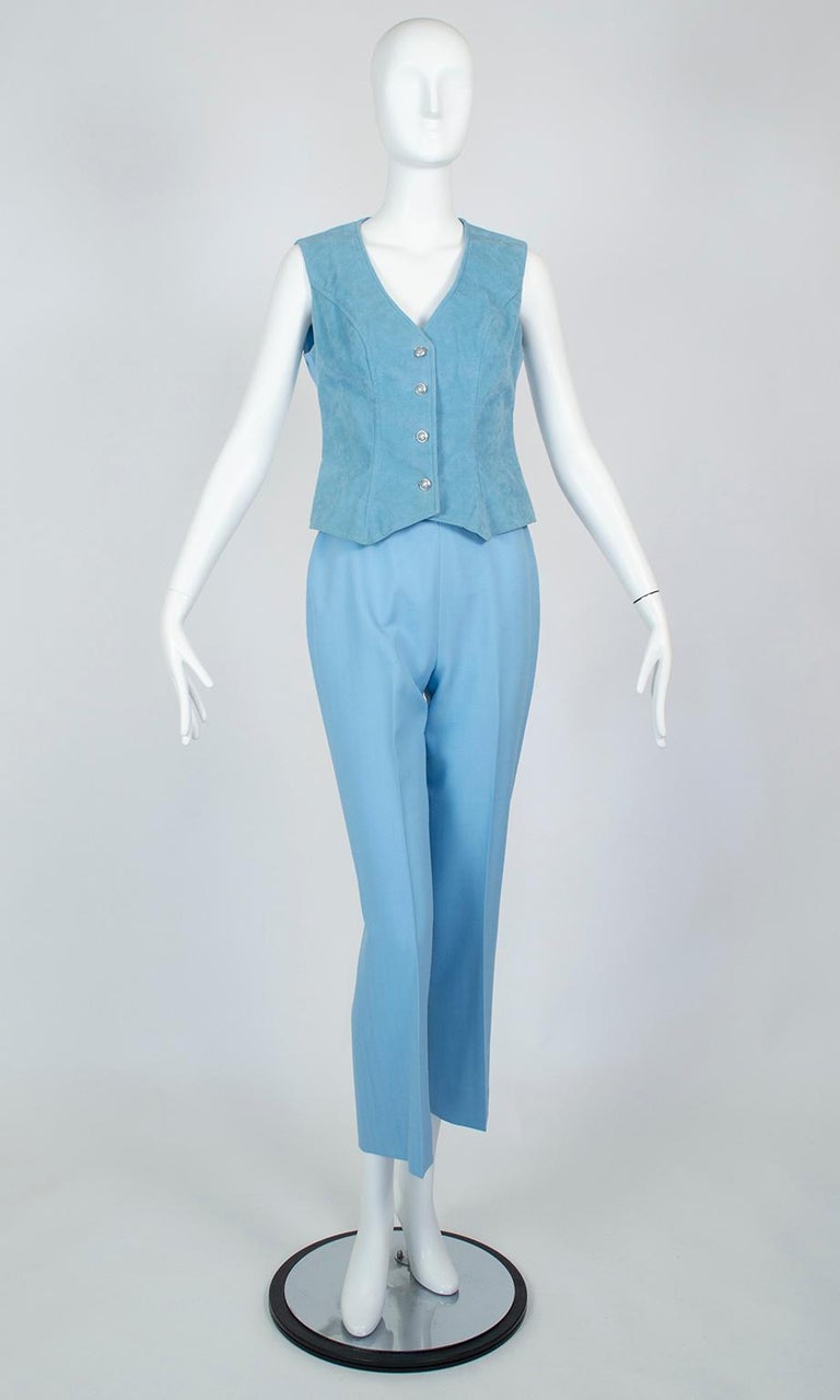 Lilli Ann Paris Powder Blue 3Piece Urbane Cowgirl Pant Suit XS