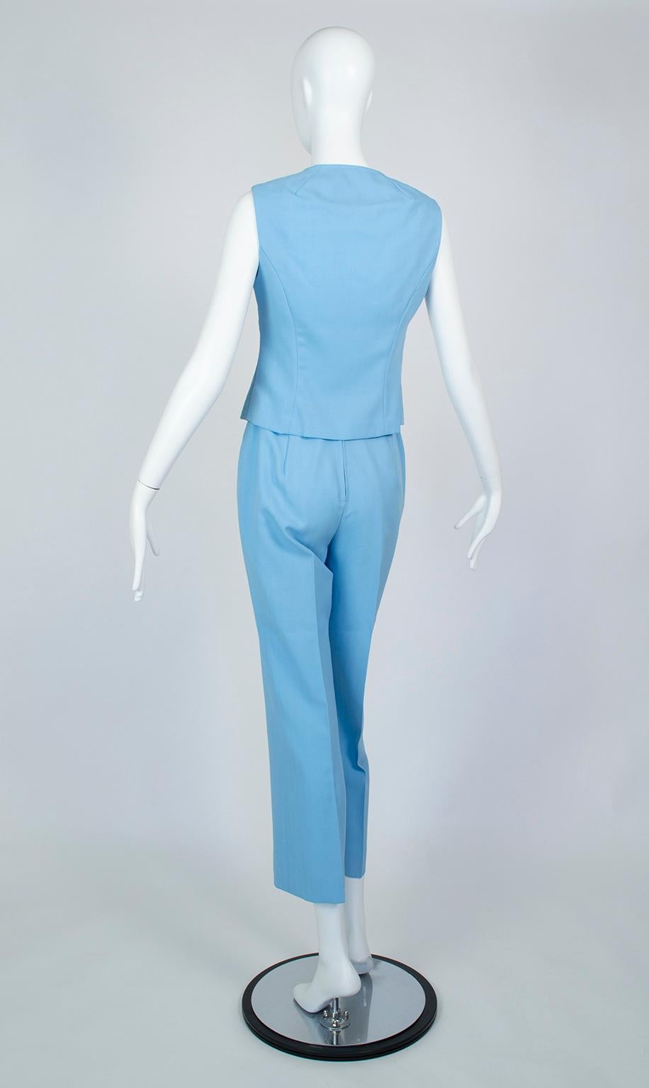 The Lilli Ann Paris Powder Blue 3-Piece Western Pant Suit - XS, 1970s en vente 3