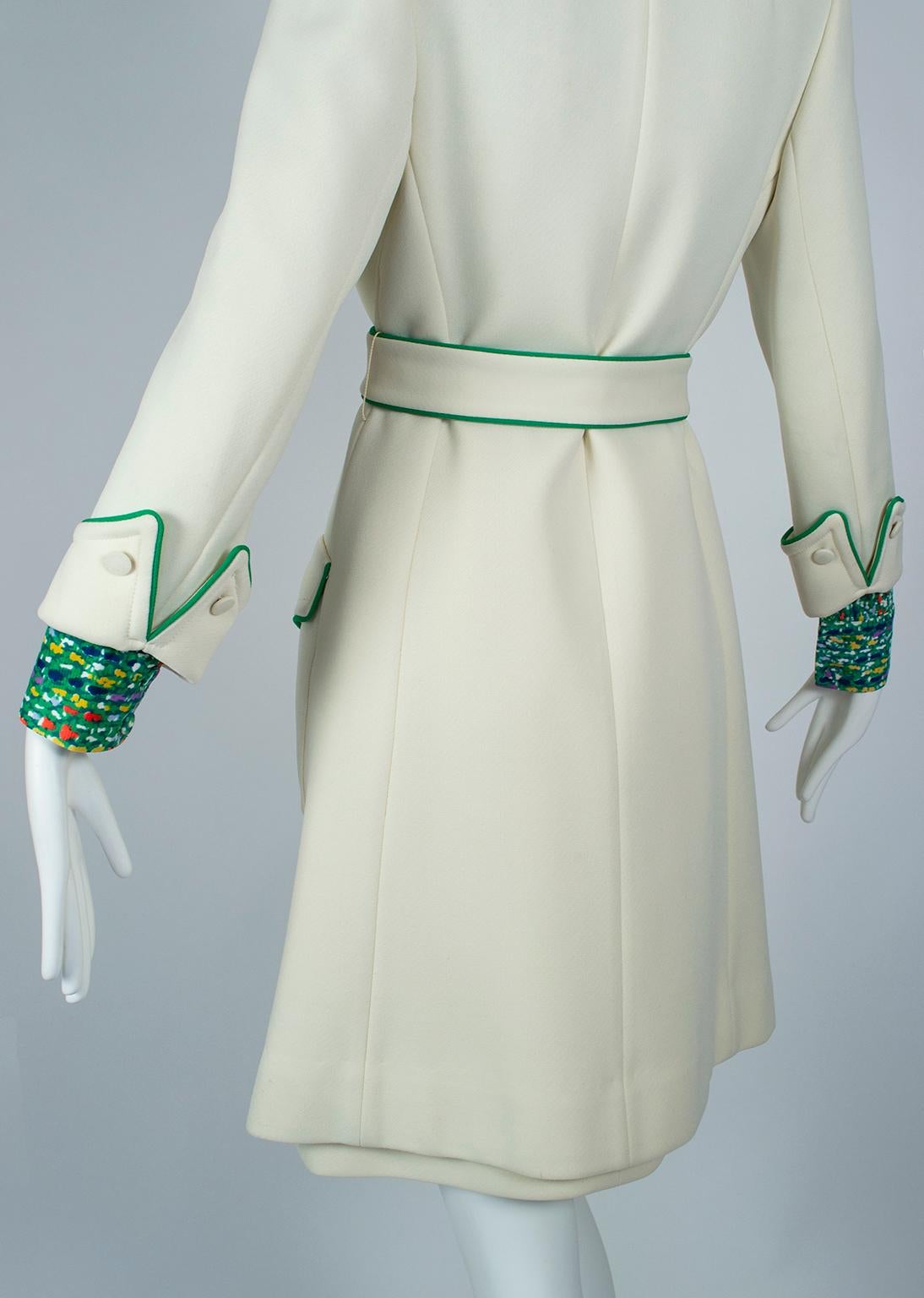 Lilli Ann Springtime Air Hostess Dress Suit with Piped Trench Coat - XS, 1960s 8