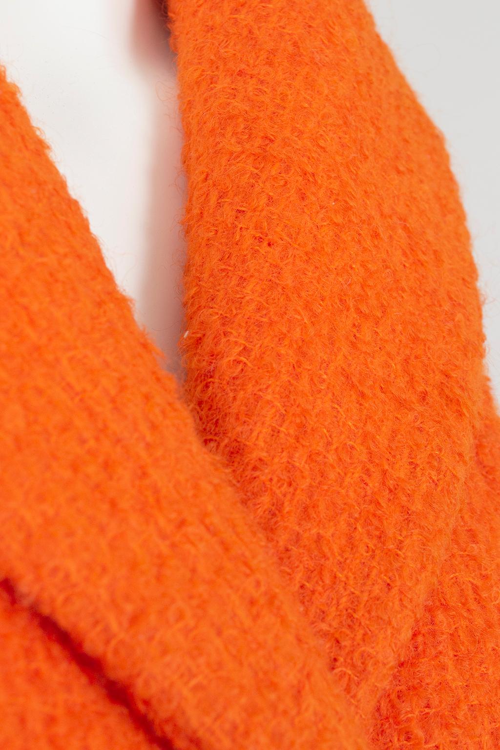 Lilli Ann Orange Bouclé ¾ Sleeve Raglan Swing Coat – L, 1960s For Sale 3