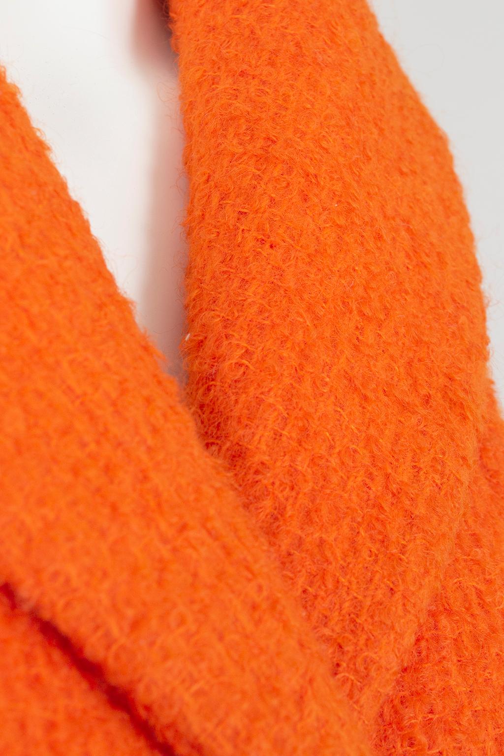 Lilli Ann Orange Bouclé ¾ Sleeve Raglan Swing Coat – L, 1960s For Sale 2