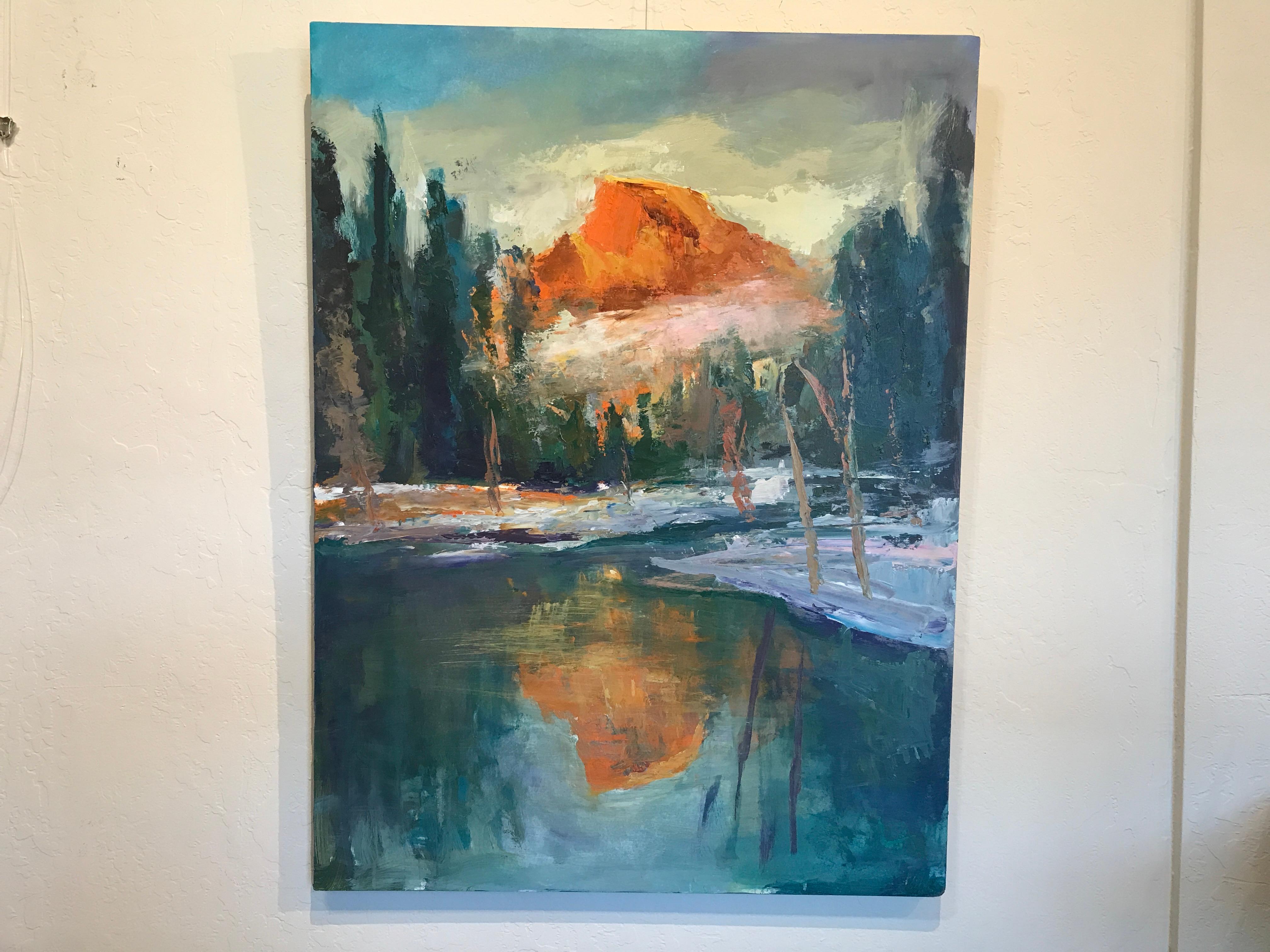 Half Dome Reflection - Painting by Lilli-anne Price