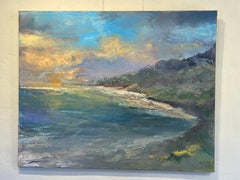 Summer Breeze.  Contemporary landscape oil painting of the California Coastline.