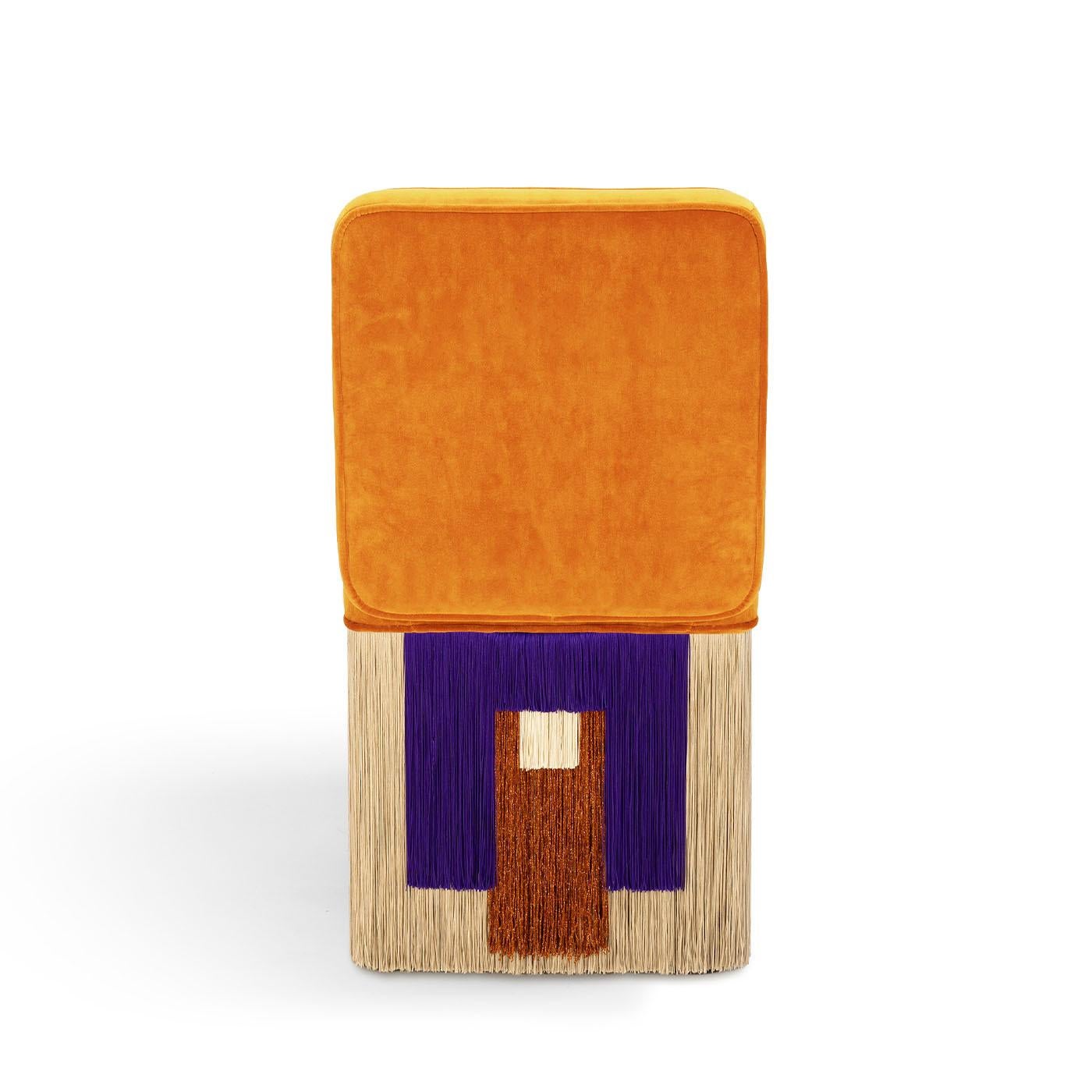 Lilli Cleo Orange Velvet Chair by Lorenza Bozzoli In New Condition For Sale In Milan, IT