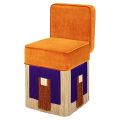 Lilli Cleo Orange Velvet Chair by Lorenza Bozzoli