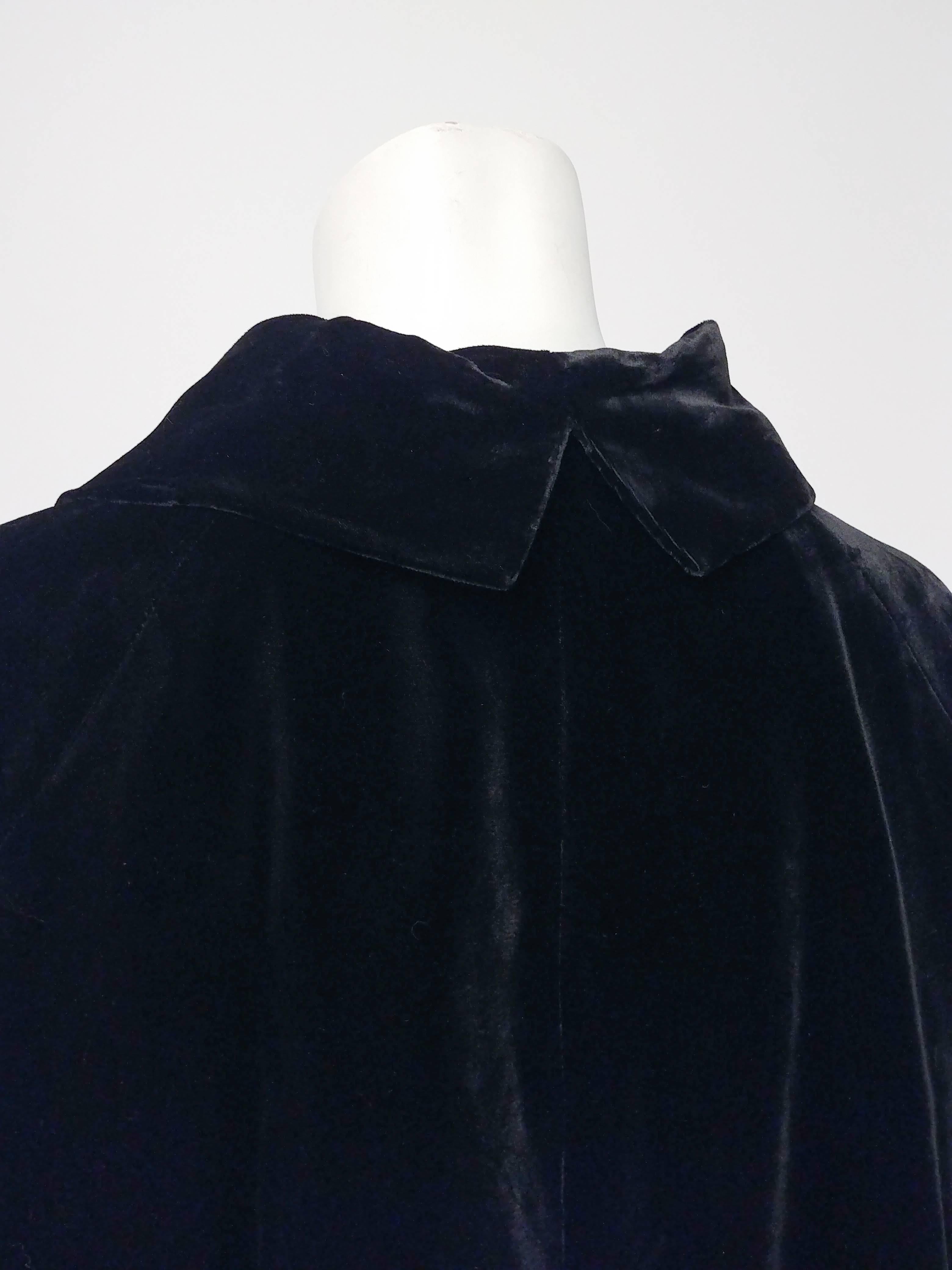 1950s black velvet coat