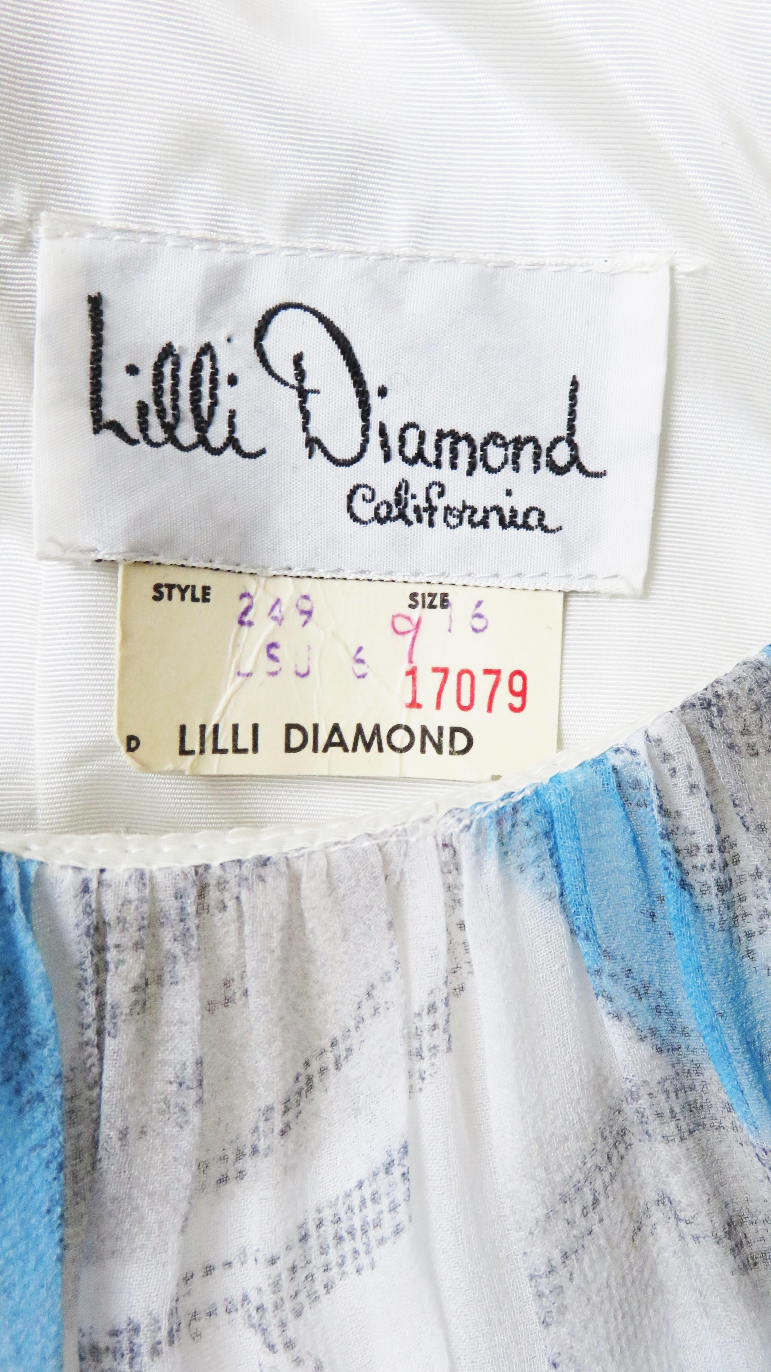 Lilli Diamond New Silk Dress with Back Drape 1960s For Sale 9