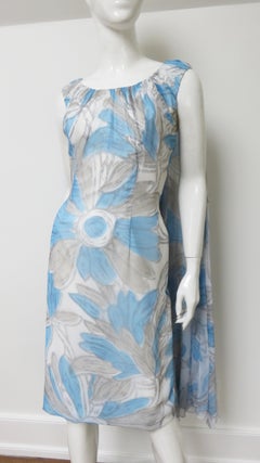 Lilli Diamond New Silk Dress with Back Drape 1960s