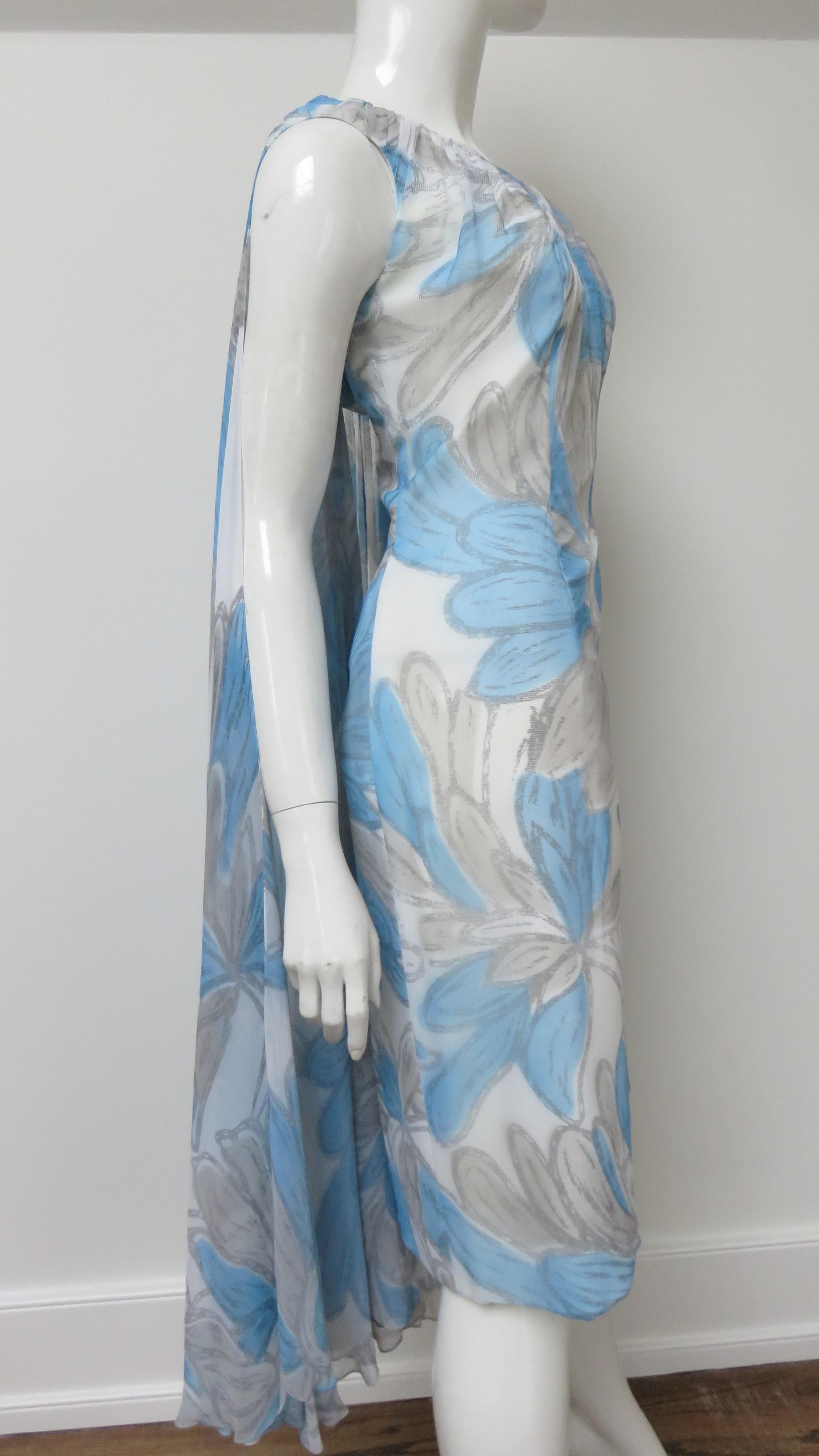 Lilli Diamond New Silk Dress with Back Drape 1960s For Sale 2