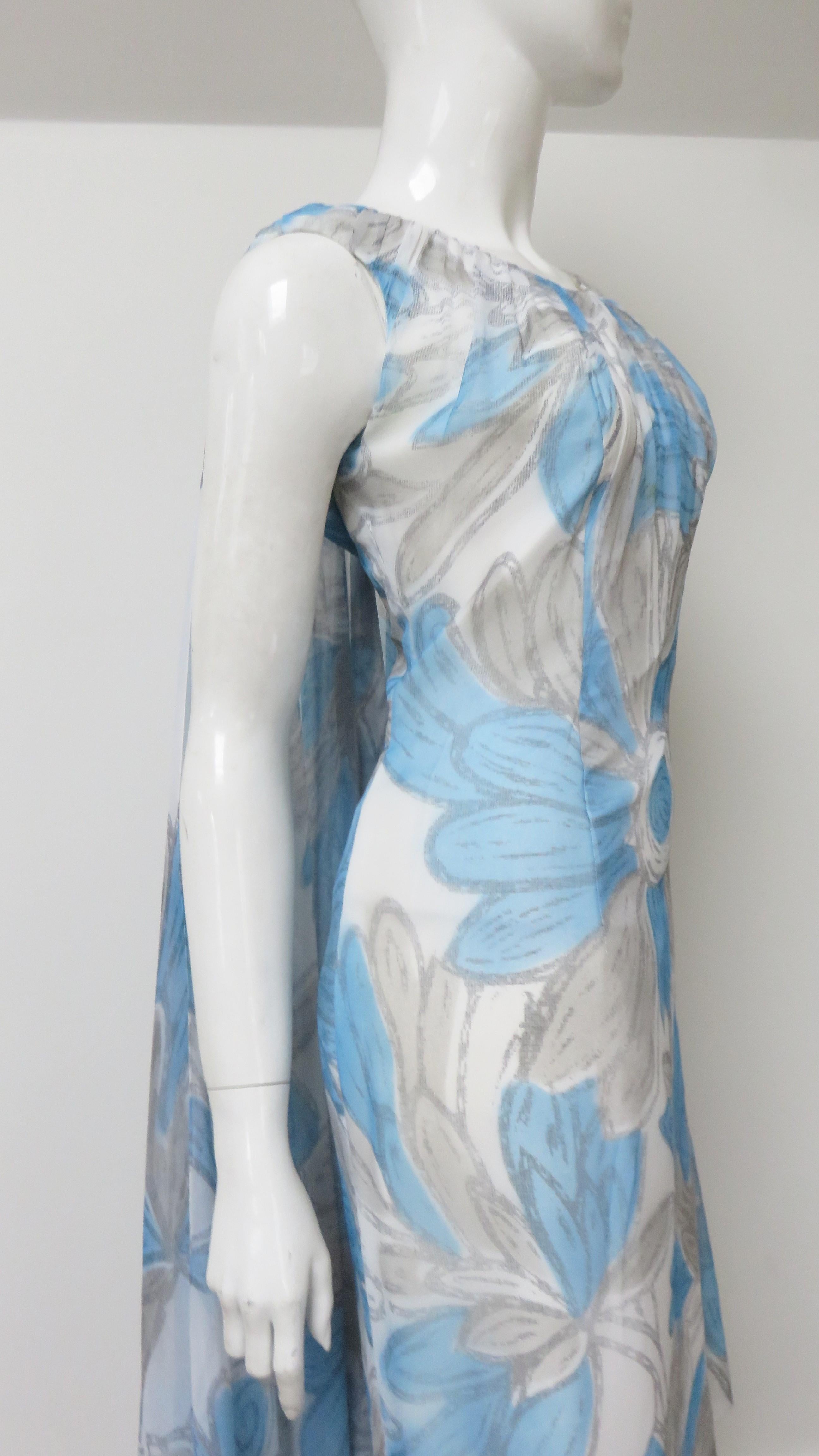 Lilli Diamond New Silk Dress with Back Drape 1960s For Sale 3