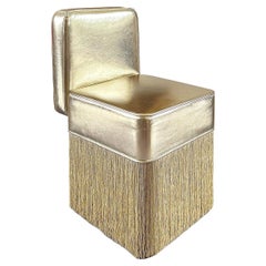 Lilli Gleaming Gold Metallic Leather with Lurex Fringes Armchair