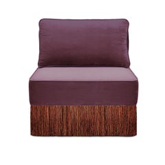 Lilli Modular Aubergine With Mix Colors Fringes Lounge Armchair