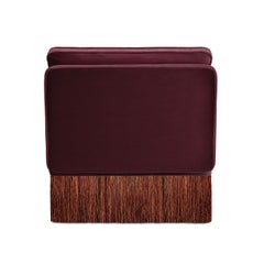 Lilli Modular Bordeaux With Mix Colors Fringes Lounge Armchair