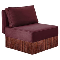 Lilli Modular Bordeaux With Mix Colors Fringes Lounge Armchair
