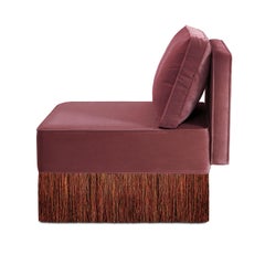 Lilli Modular Cherry Pinky Red With Mix Colors Fringes Lounge Armchair