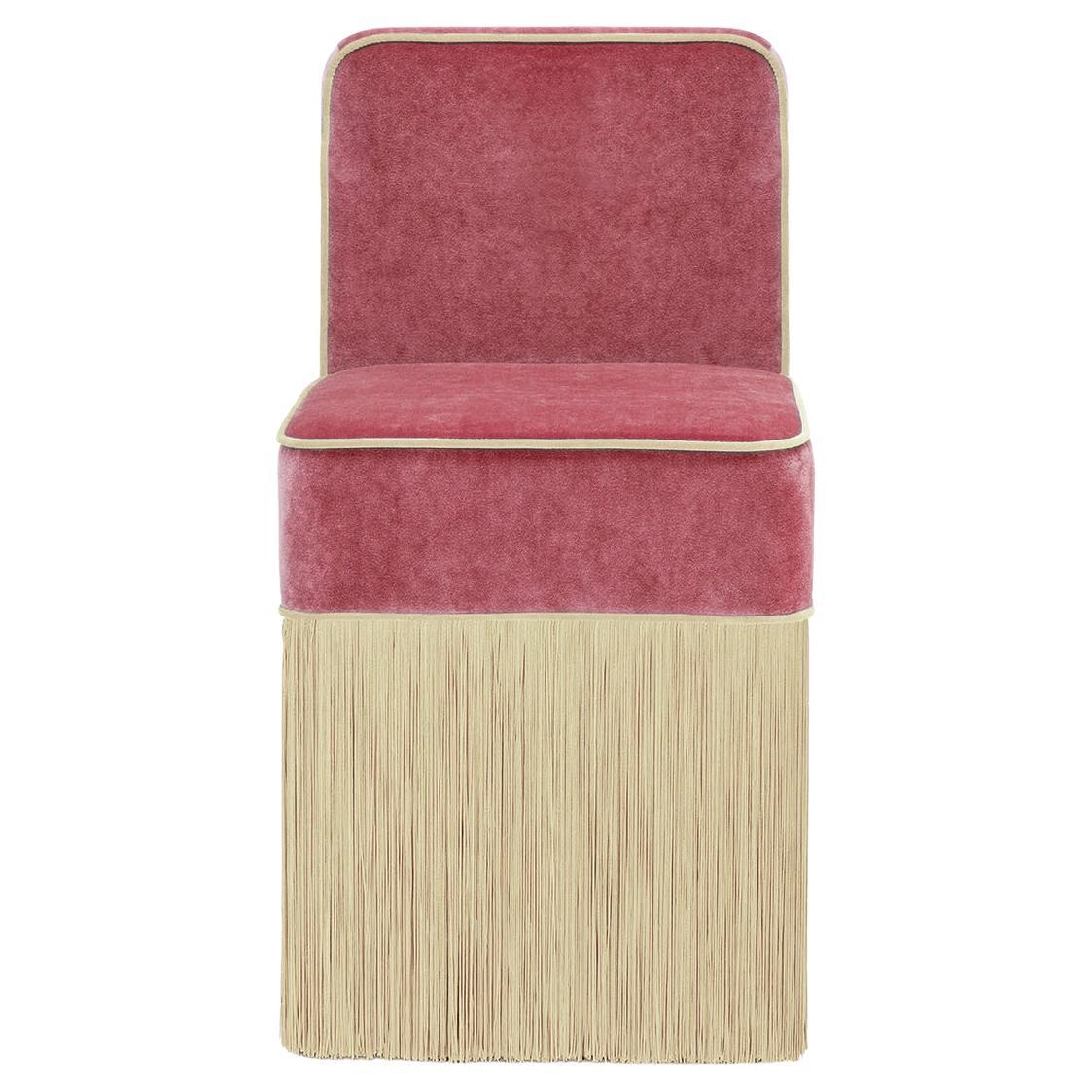 Lilli Pink Velvet and Beige Chair by Lorenza Bozzoli