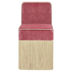 Lilli Pink Velvet and Beige Chair by Lorenza Bozzoli