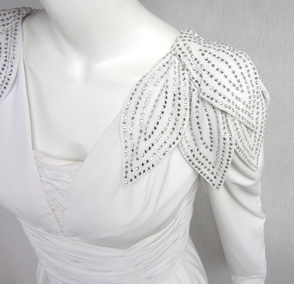 Gray  Lilli Rubin Avant Garde White Jersey Dress Gown,  1980s  For Sale