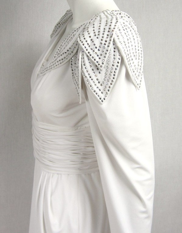 Women's  Lilli Rubin Avant Garde White Jersey Dress Gown,  1980s  For Sale
