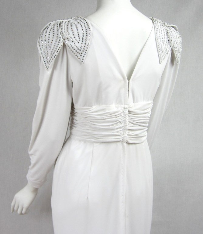  Lilli Rubin Avant Garde White Jersey Dress Gown,  1980s  For Sale 1