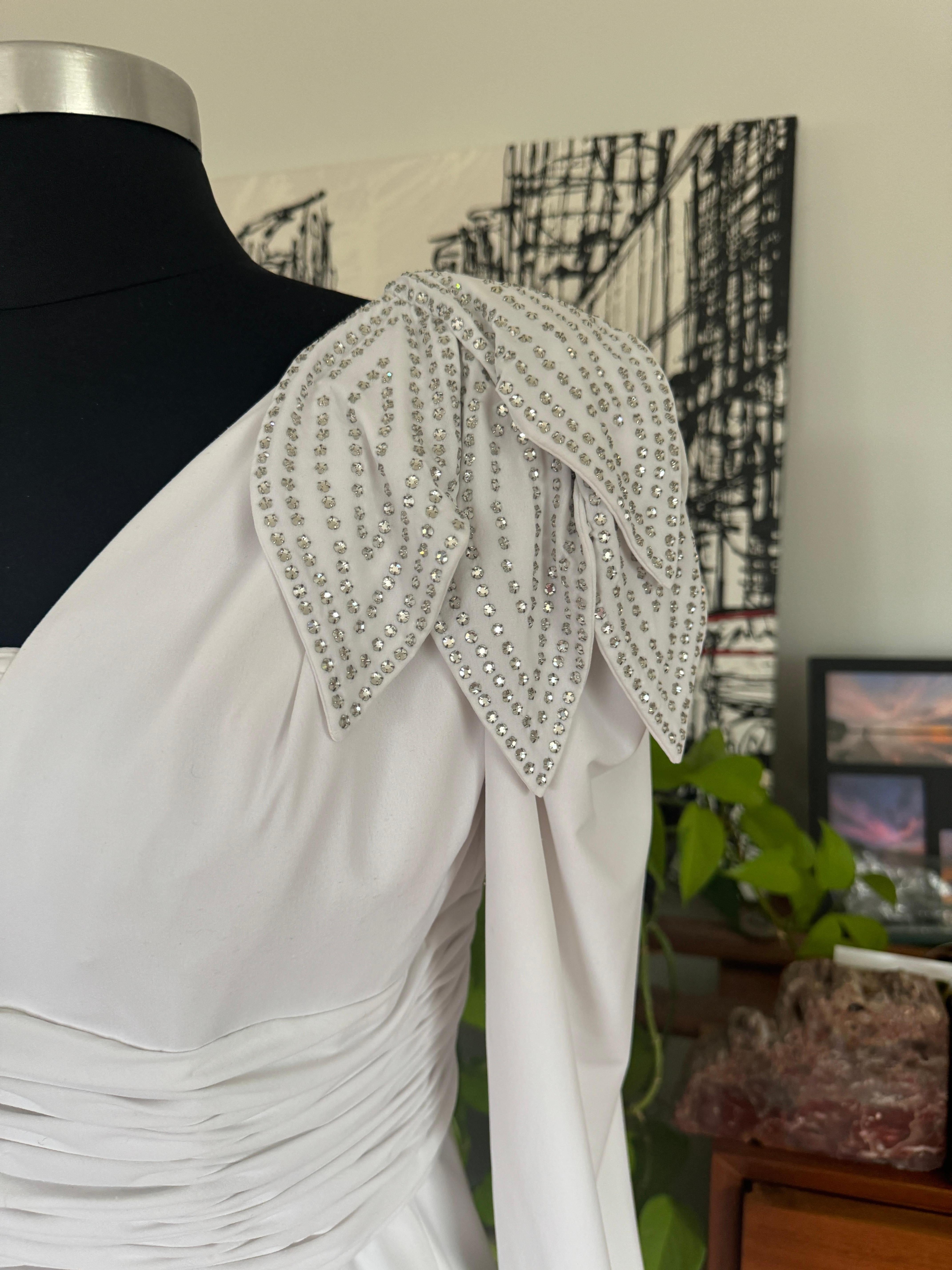 Vestido de punto blanco Lilli Rubin Años 80  Vanguardia en venta 6