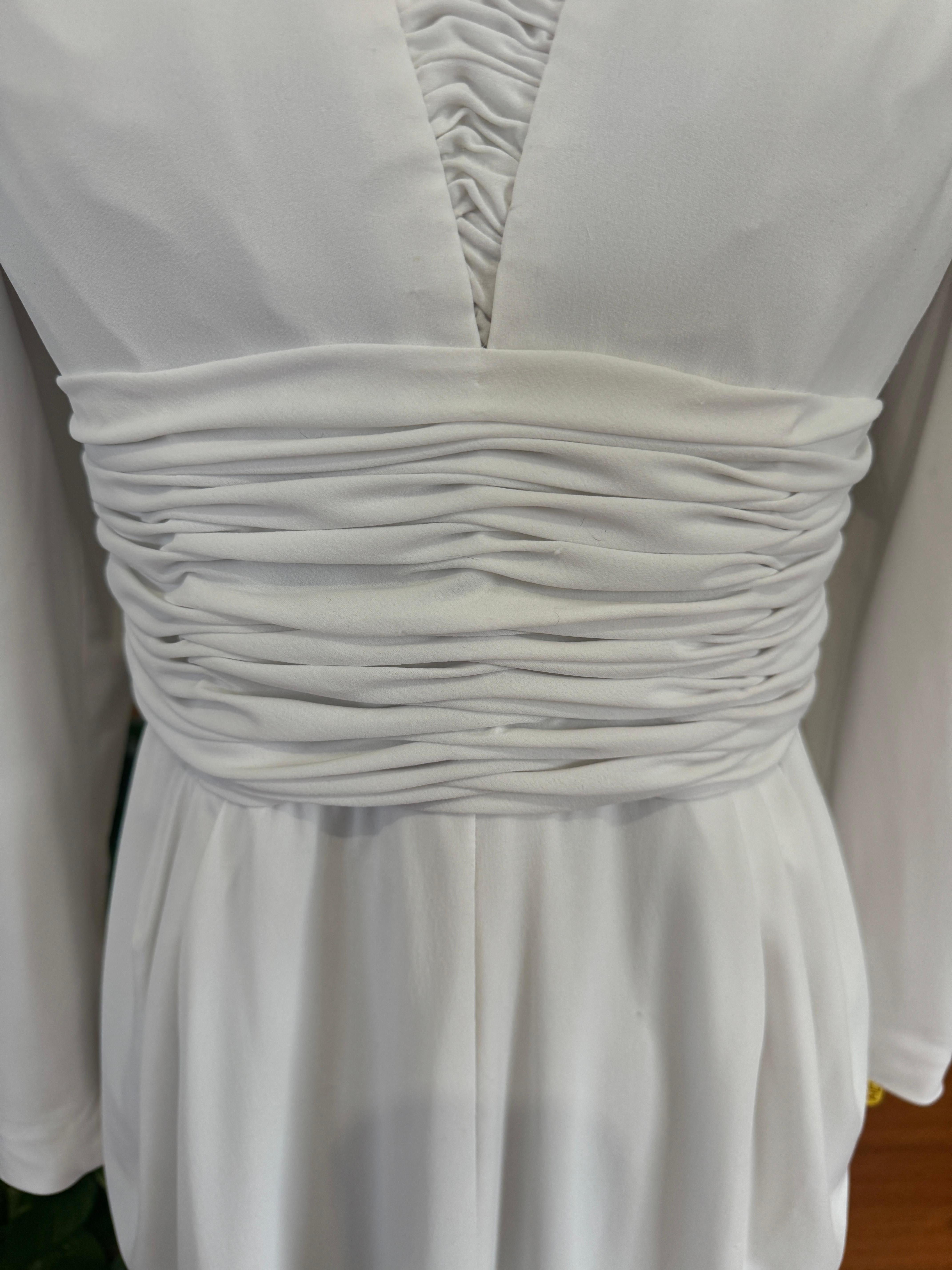 Vestido de punto blanco Lilli Rubin Años 80  Vanguardia en venta 9