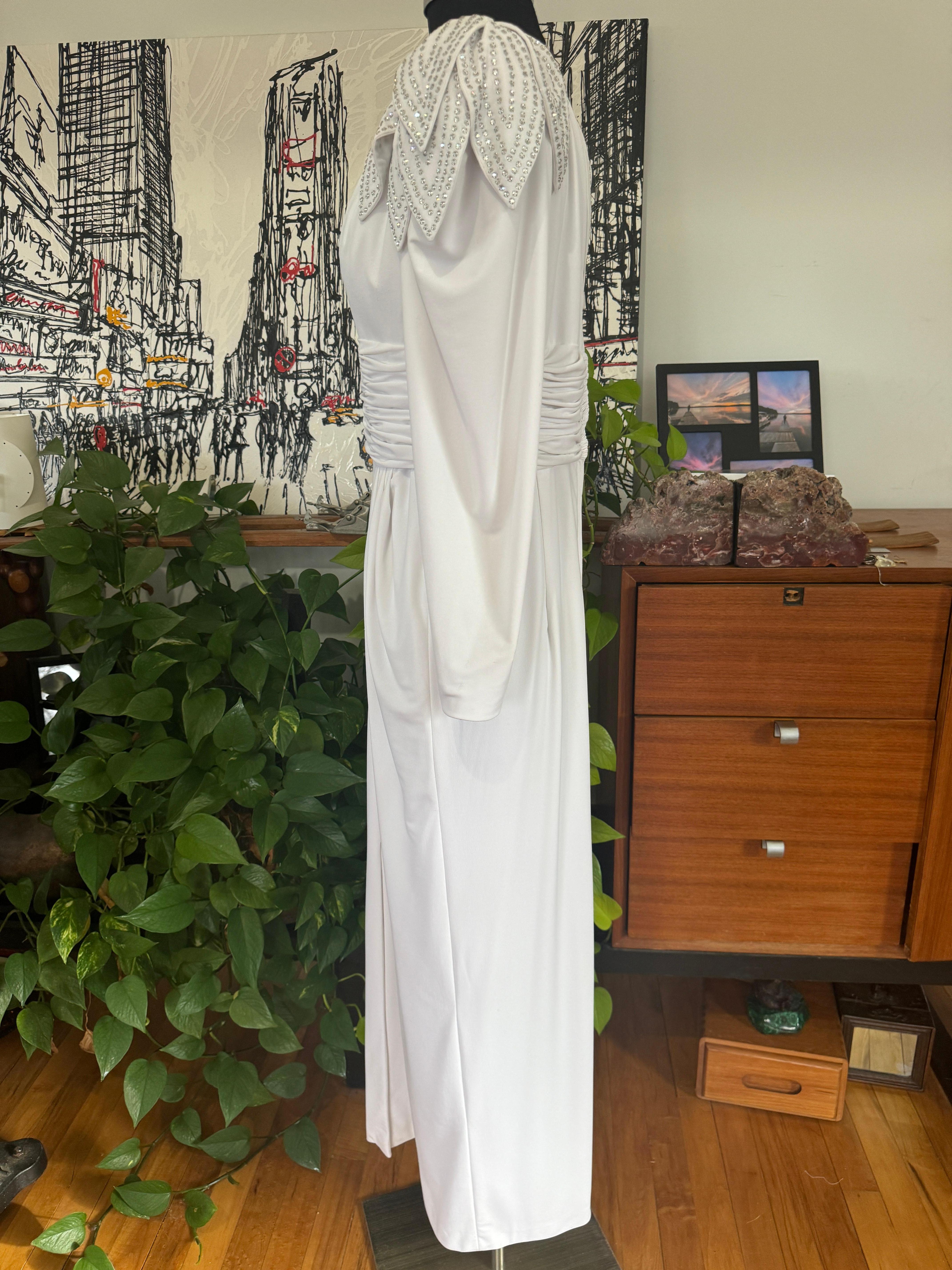 Vestido de punto blanco Lilli Rubin Años 80  Vanguardia en venta 10