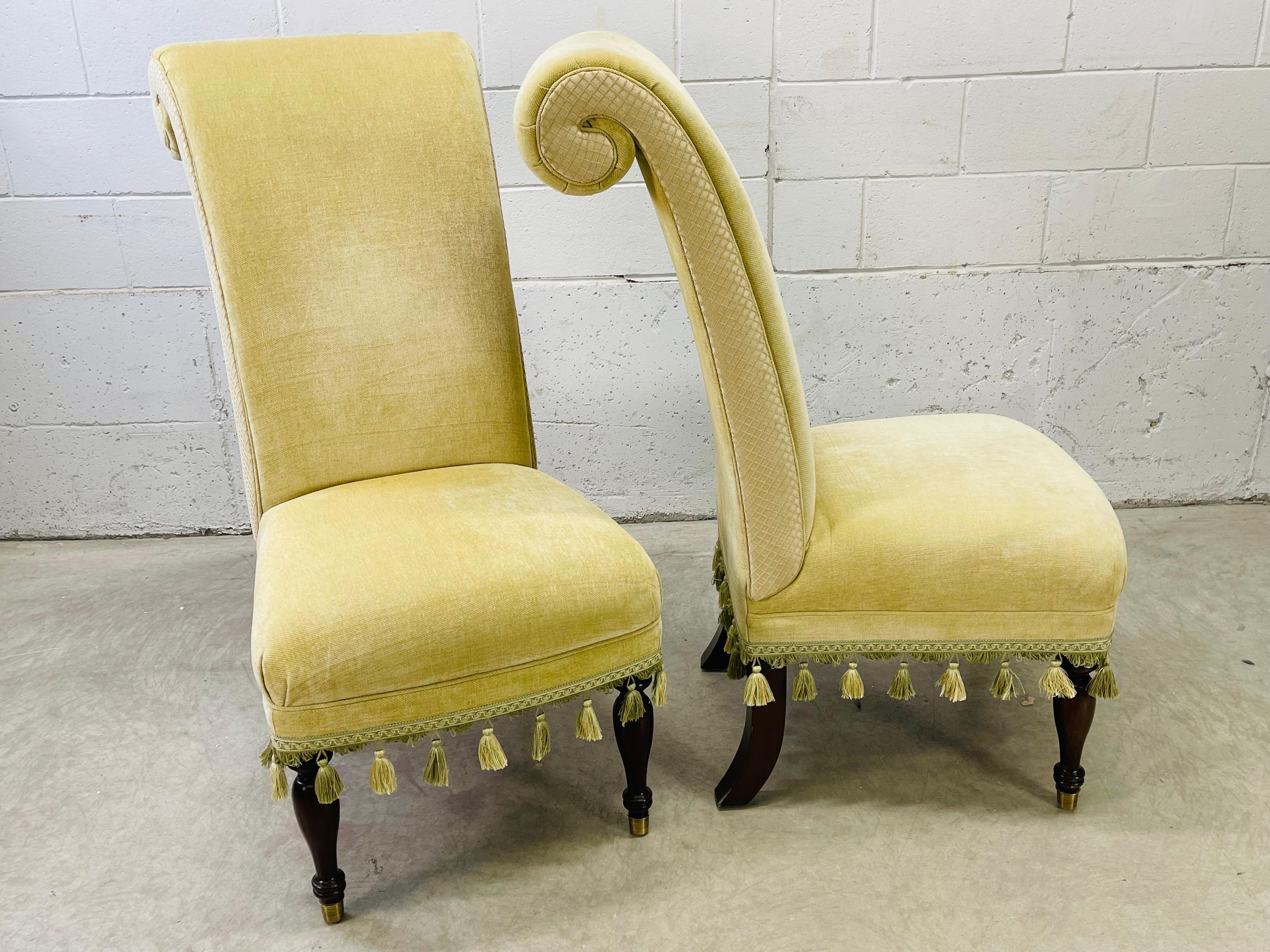 Lillian August Collection High Back Side Chairs, Pair In Good Condition For Sale In Amherst, NH