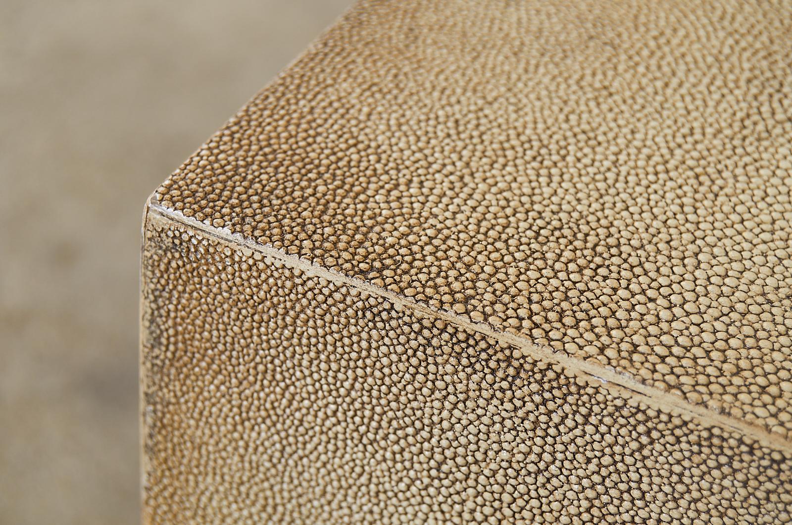 Contemporary Lillian August Faux Shagreen Gavin Cocktail Table