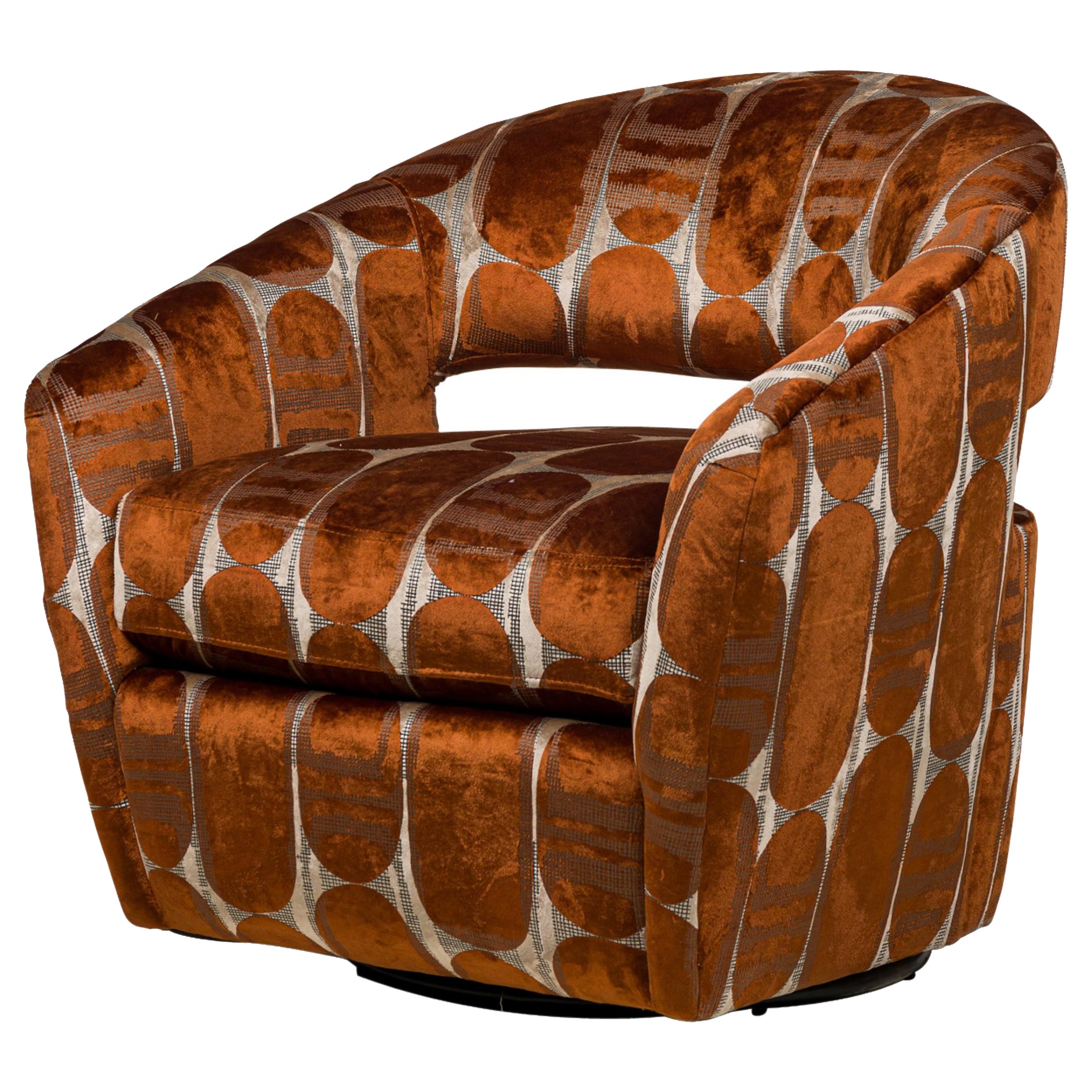 Lillian August French Modern Swivel Tub Chair For Sale