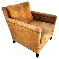 Lillian August Saddle Leather Club Chair MCM Ralph Lauren Style