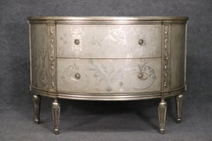 Lillian August Silver Leaf Continental Style Commode Foyer Chest Dresser