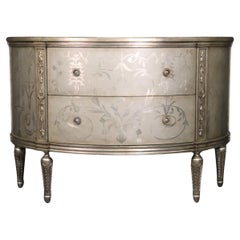 Lillian August Silver Leaf Continental Style Commode Foyer Chest Dresser