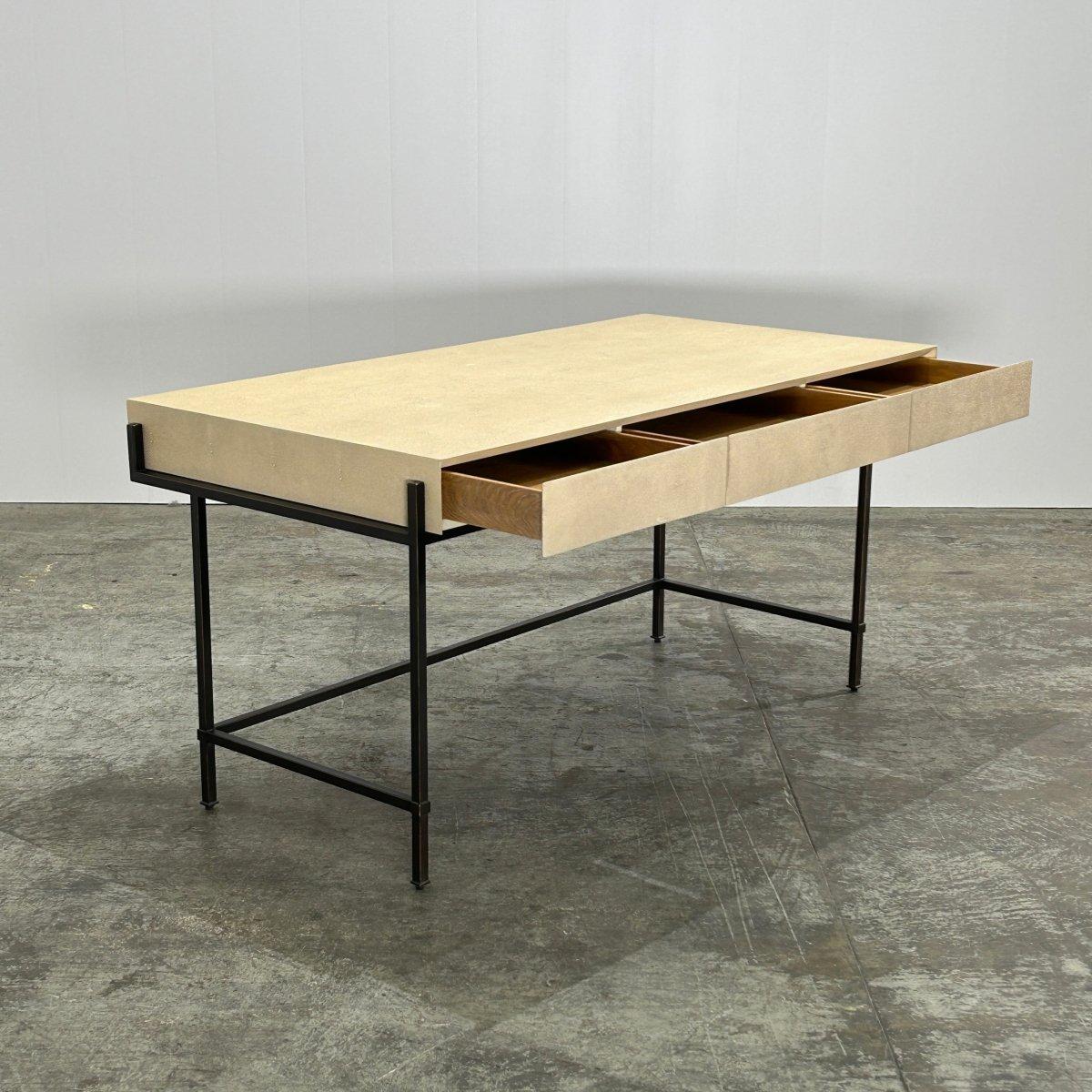 Lillian August Simone Faux Shagreen Leather Desk 4