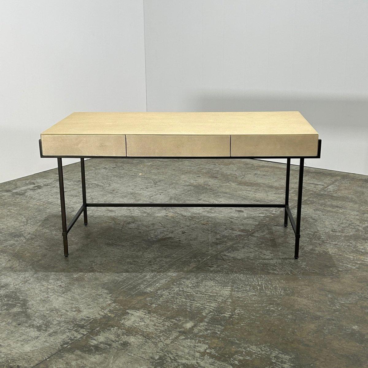 North American Lillian August Simone Faux Shagreen Leather Desk