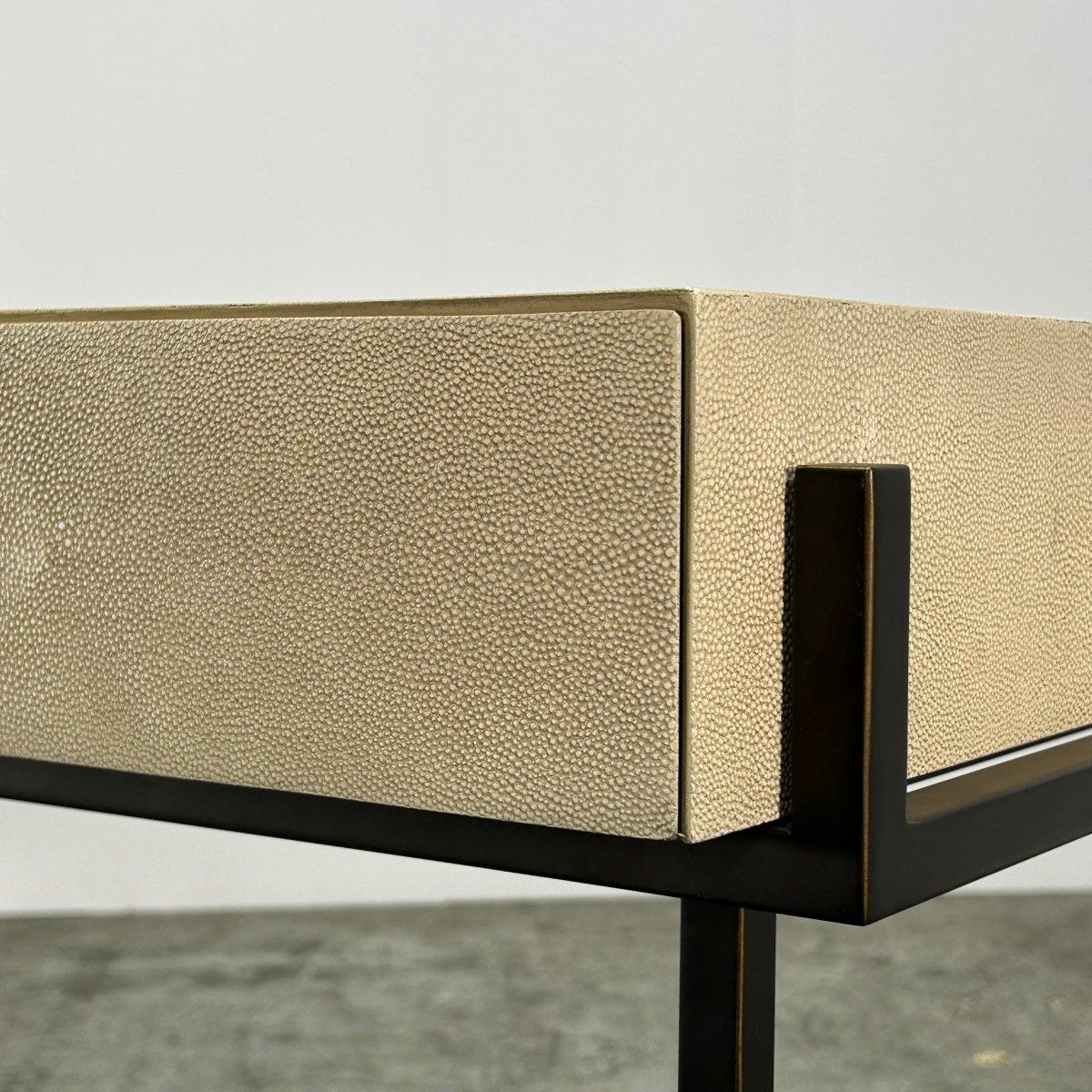 Contemporary Lillian August Simone Faux Shagreen Leather Desk