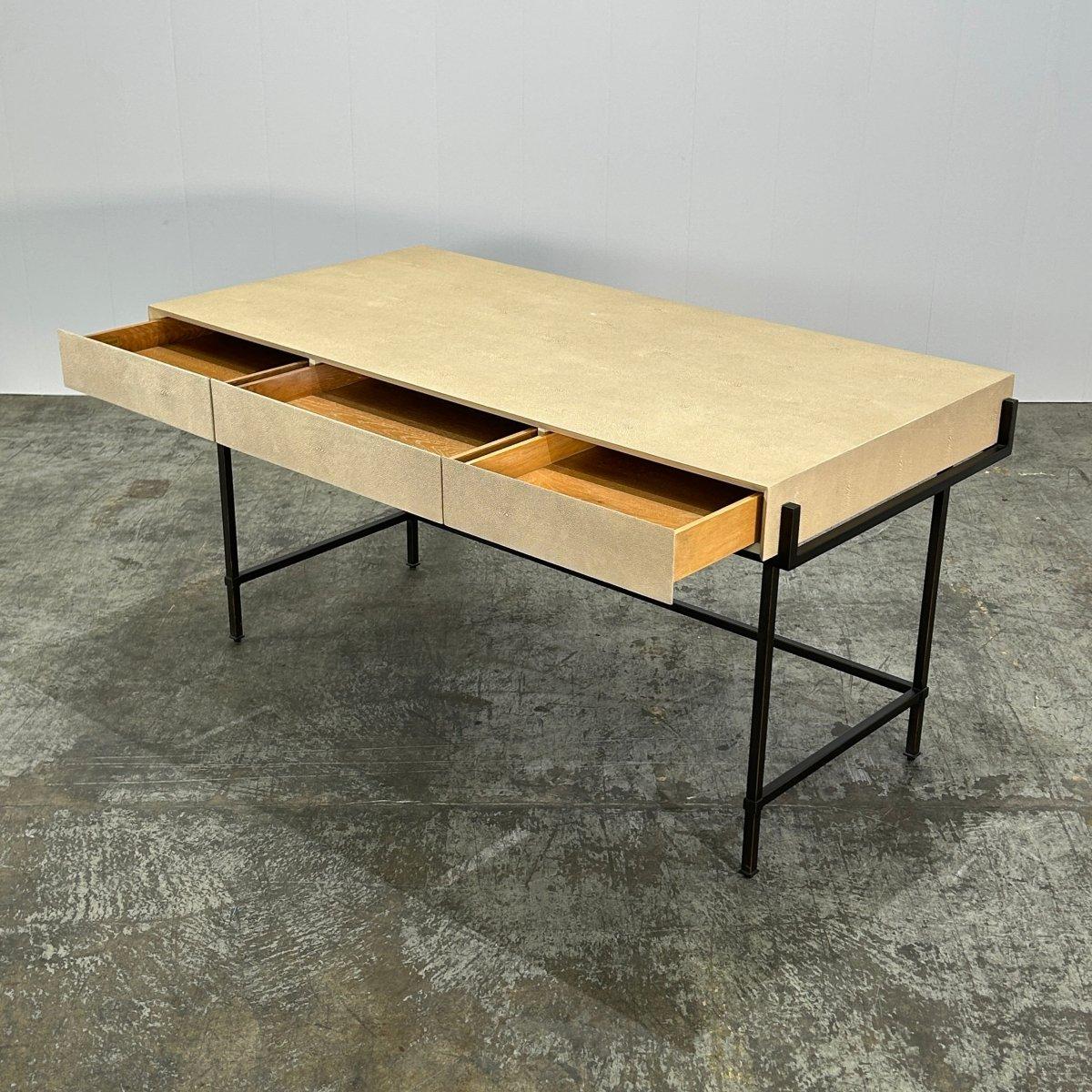 Lillian August Simone Faux Shagreen Leather Desk 1